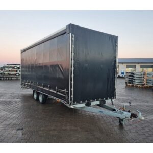 Remorque porte-voitures 620 x 210 x 240 cm avec rideaux coulissants sur 2 côtés, poids total autorisé en charge jusqu'à 3 500 kg, transporteur universel